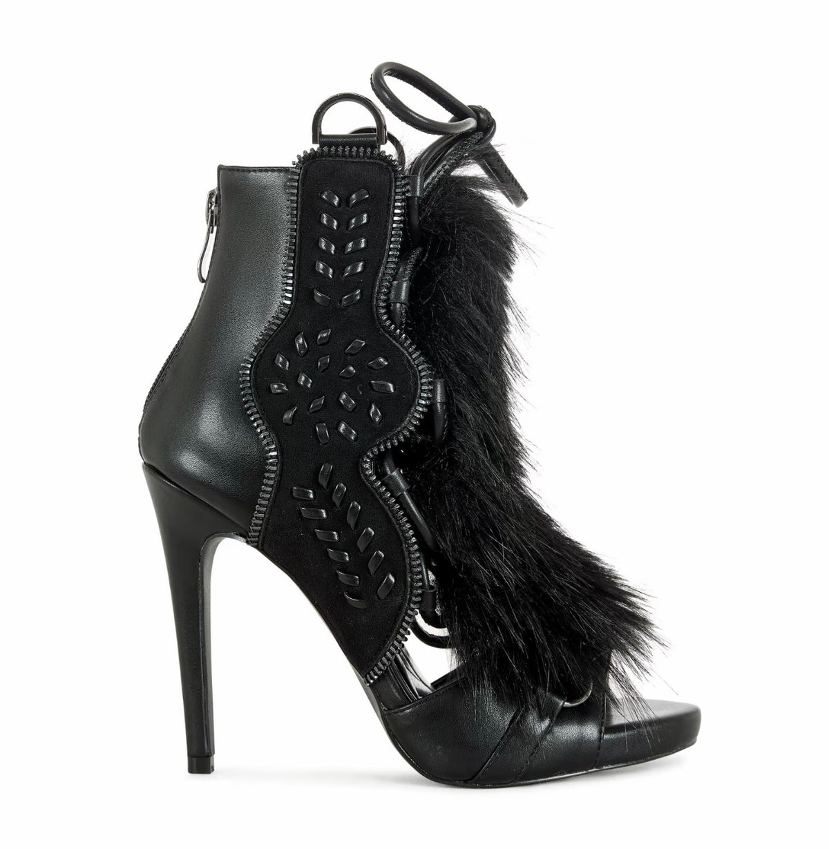 Faux Fur Mini Heels