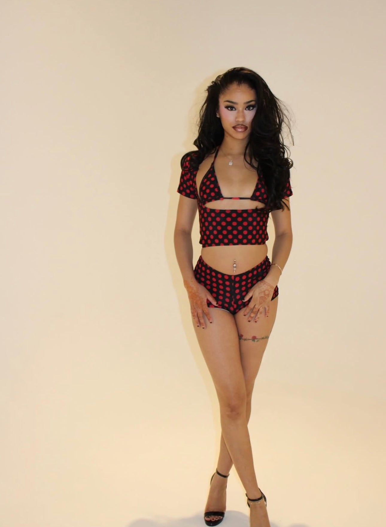 Polka Seduction 3pc short set