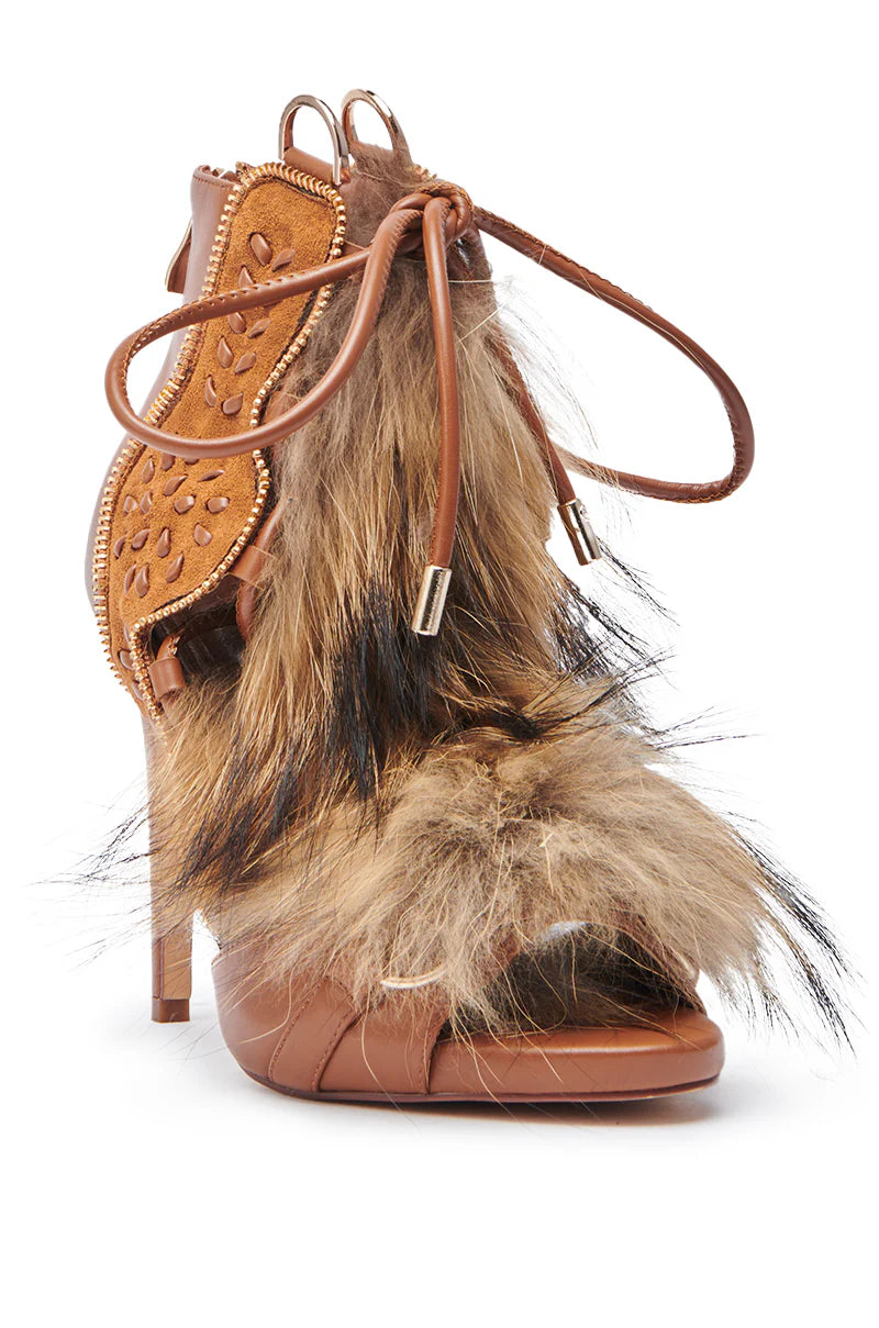 Faux Fur Mini Heels