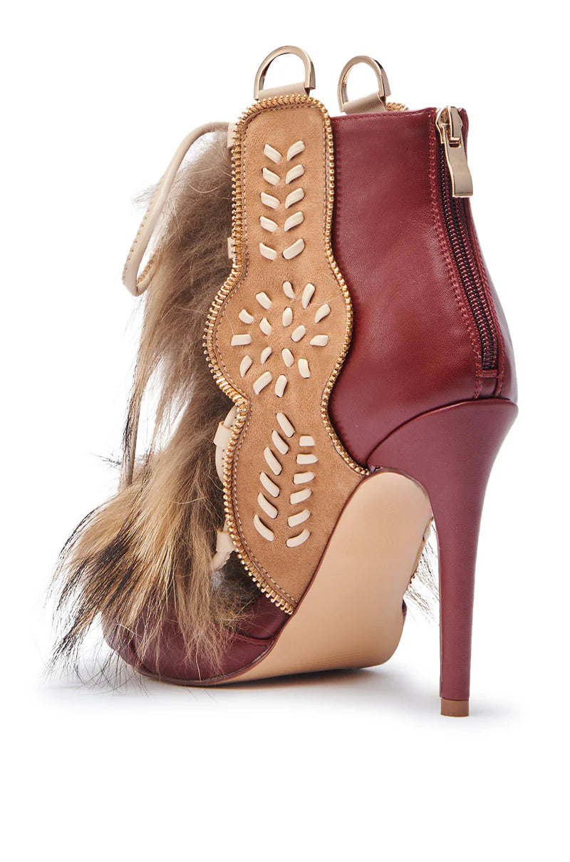 Faux Fur Mini Heels