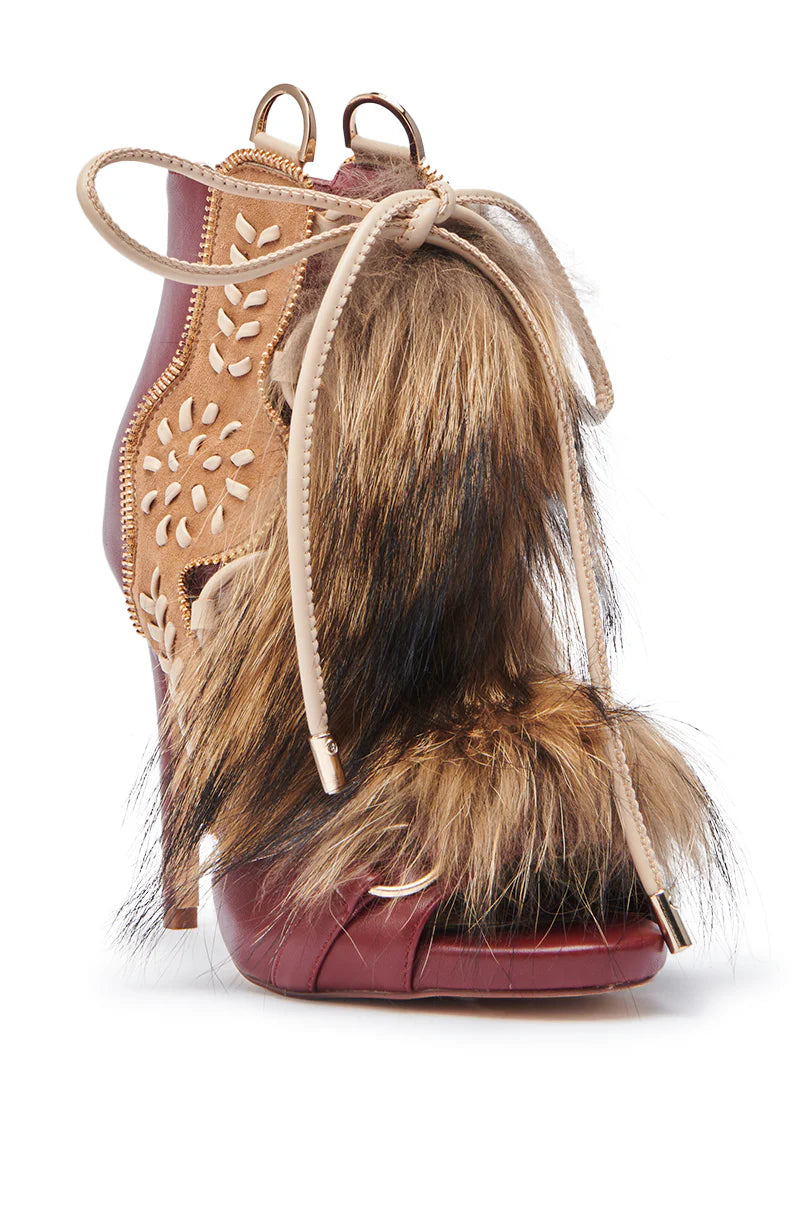Faux Fur Mini Heels