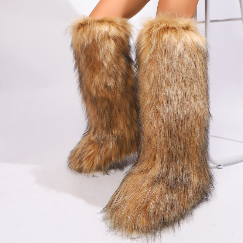Fur Knee High Boots
