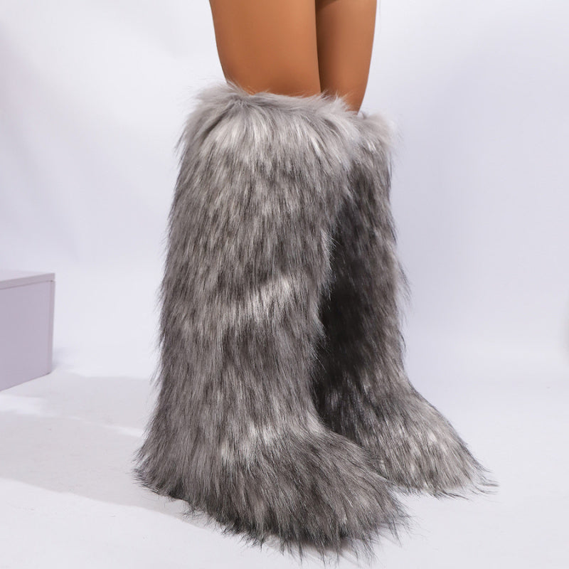 Fur Knee High Boots
