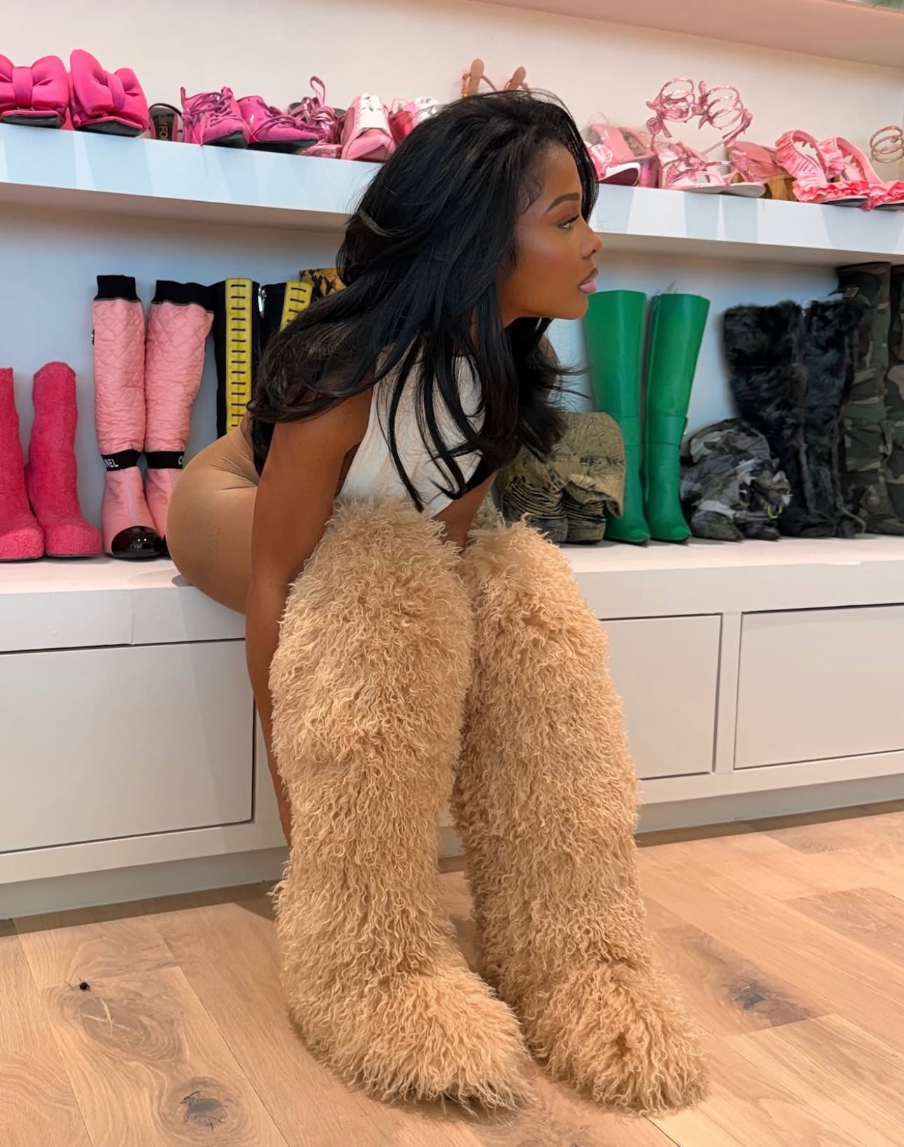 1Mongolian Fur Boots (Pre Order)